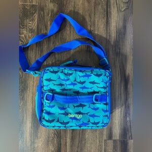 Blue Shark Print Kids lunch Bag